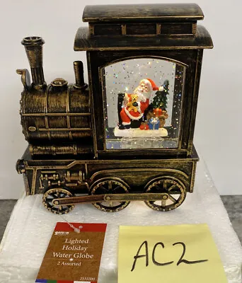 $20.69 • Buy Christmas Snow Globe Water SWIRLING Lighted Locomotive Train Santa 6” (AC2)