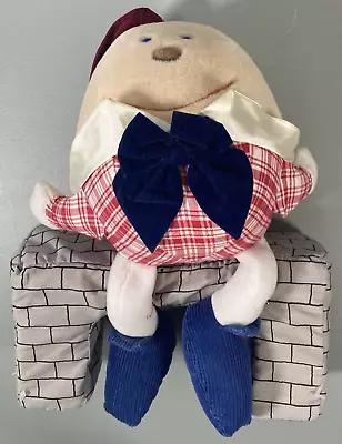 Vintage  Humpty Dumpty With Wall Plush Set Nursery Rhyme Corduroy Velvet Plaid • $19.99