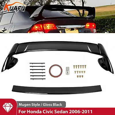 Gloss Blk Painted Rear Trunk Spoiler Wing JDM MUGEN Style For 06-11 Honda Civic • $59.99