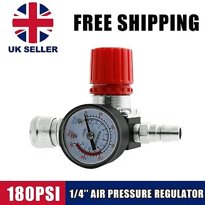 £11.19 • Buy 180PSI Relief Valve Gauges Air Compressor Pressure Regulator Switch Control 1/4 