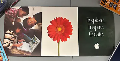 Vintage 2002 Apple Computers IBook Explore Inspire Create Promo Poster 16.5”x36. • $59.99