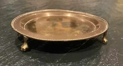 Vintage Mottahedeh Solid Brass Footed Tray Soap Dish 6.75  X 6  INDIA W/Stickers • $21