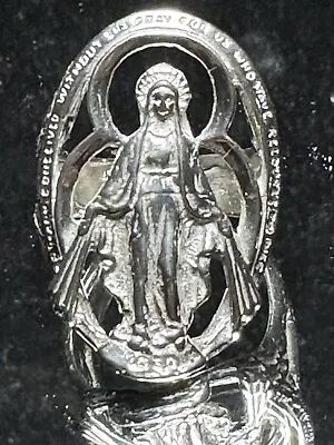 Virgin Mary Our Lady Of Guadalupe Ring Sterling Silver 925 SZ 7 • $99