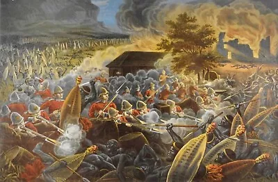 Zulu Night Attack The Defence Of Rorkes Drift.  Print On Board 15x10 • £20