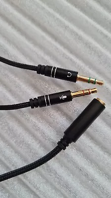 £2.99 • Buy 3.5mm Headset Adapter Splitter Jack Cable Separate Audio And Mic Headphone Jacks