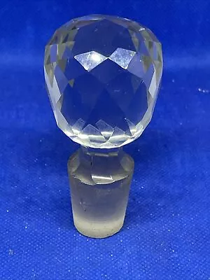 Vintage Diamond Cut Glass Crystal Cruet Decanter STOPPER ONLY 4  SEE PICTURES • $8