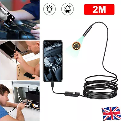 Waterproof USB Endoscope Borescope Snake Inspection Camera Android Mobile Phone • £9.99