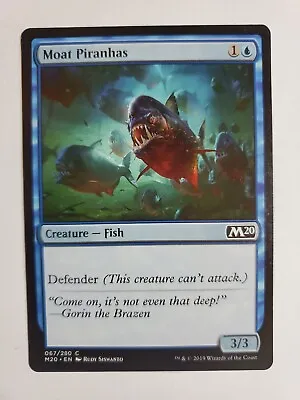 MTG Magic The Gathering Card Moat Piranhas Creature Fish Blue M20 • $7.98