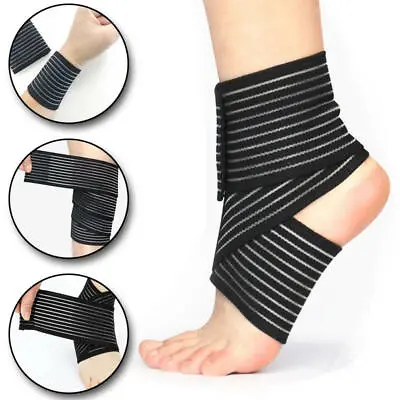 Ankle Brace Support Adjustable Bandage Sports Strap Elastic Wrap Protector AU • $5.88