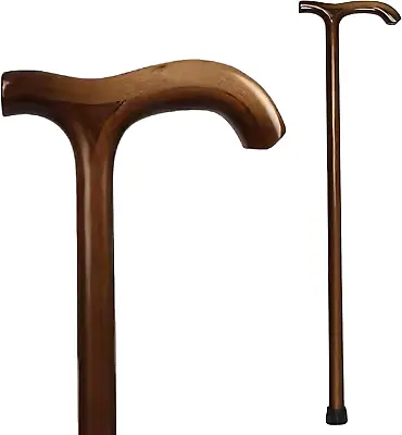 Wooden Walking Cane For Men And Women One-Piece Wooden Cane 36 Inch Wood Walki • $34.99