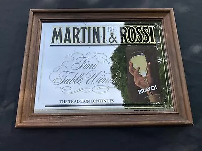 Vintage Martini & Rossi Fine Table Wines Bar Mirror Man Cave Sz 18.5 X 14.5” • $34.95