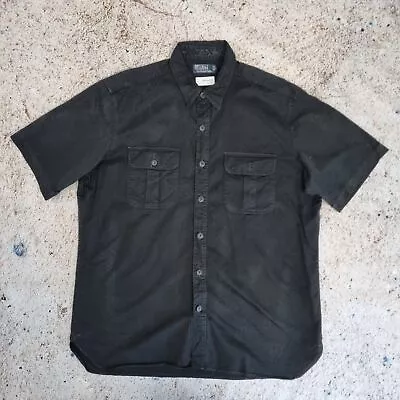 Ralph Lauren SAFARI SHIRT SHORT SLEEVE  - Black - Size L • £39.99