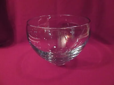 Crystal Glass Bowl Signed Modern Minimalist 8.25 In Diameter • $9.99