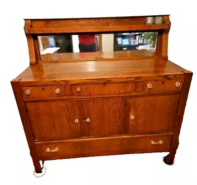 Mission Craftsman Style Tiger Oak Sideboard Buffet Antique  • $1199.97