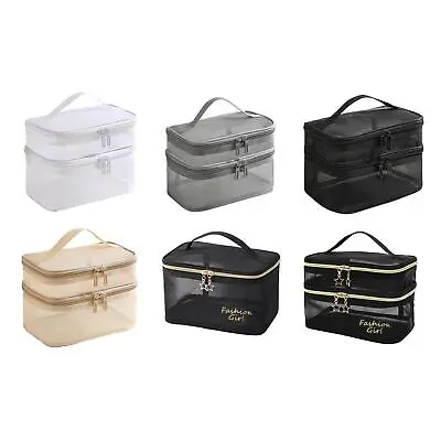 Travel Toiletry Bag Carrying Case For Cosmetic Nail Varnish Brushes Set • £7.27