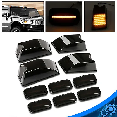 10PCS For Hummer H2 2003-2009 Smoke Led Cab Roof Light Marker Top Lamps Set • $38.50