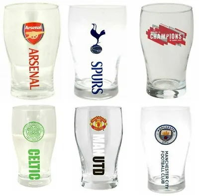£10.99 • Buy Pint Beer Glass Football - Arsenal Liverpool Tottenham Manchester United Gift