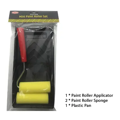 $13 • Buy Mini Paint Roller Set 28cm Applicator W Foam N Pan Wall Painting Brush Tool