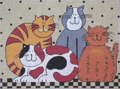 Needlepoint Handpainted Maggie Co Cats 7x10 • $133.99