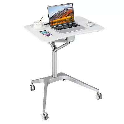 Adjustable Pneumatic Standing Desk Rolling Laptop Cart Mobile Podium W/ Slot • $159.99