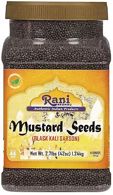 Rani Black Mustard Seeds Whole Spice (Kali Rai) 42oz (2.7lbs) 1.22kg PET Jar  • $17.99