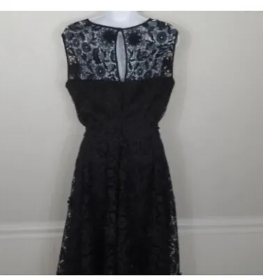 Milly Size 8 Black Lace Overlay Fit And Flare Dress Size 8 LBD • $29.99