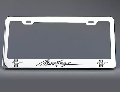 Ford Mustang License Plate Frame Stainless Steel With Laser Engraved • $15.99