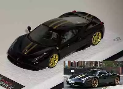 1/43 MR Ferrari 458 Speciale Gloss Black-Gold Stripe Gold Wheels Lmtd 15 Pcs C12 • $329.95