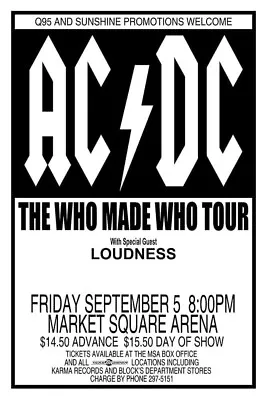 AC DC Who Made Who Framed Concert Poster Cleveland • $21.99