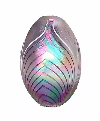 Vintage Carnival Glass Pulled Feather Egg Figurine Paperweight 3  • $55