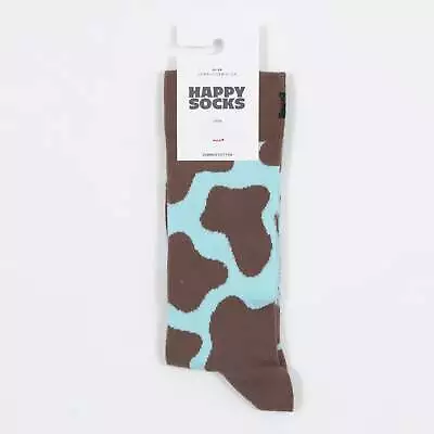 HAPPY SOCKS Cow Print Socks BROWN & BLUE • £9.56