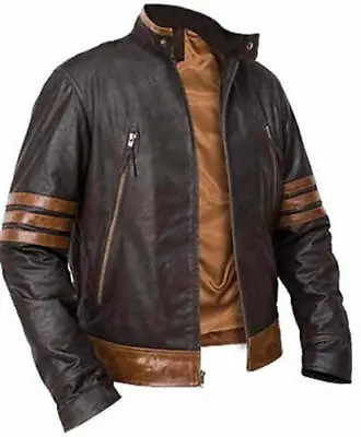 £81.60 • Buy X-Men Wolverine Origins Bomber Style Brown Real Leather Jacket