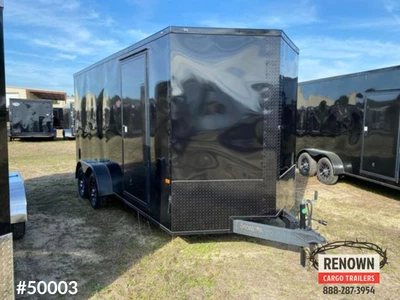 $7799 • Buy NEW 7x16 7 X 16 V-Nose Enclosed Cargo Trailer W/Ramp - BLACKOUT W/ Alloy Wheels