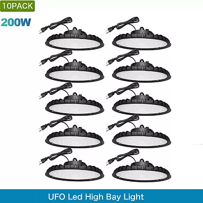 10Pack 200W UFO Led High Bay Light Gym Factory Commercial Warehouse Garage Light • $259.11