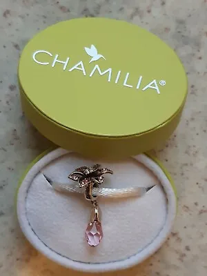 Chamilia Silver 925 Pink Cz Lily Briolette Bracelet Charm In Box • £34.99