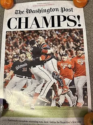 Washington Nationals World Series Champions Newspaper Washington Post 10/30/19 • $15