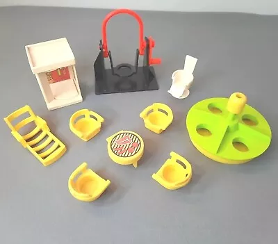 Vintage Fisher Price Little People Lot- Chairs Merry Go Round Swing Phone Booth • $19