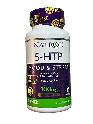 Natrol 5-HTP Mood & Stress Time Release 100mg Vegetarian 45 Tablets EXP SEP30 24 • $5.99