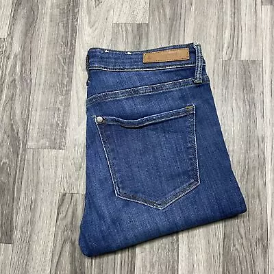 H&M Skinny Regular Waist Mid Rise Dark Wash Blue Denim Jeans Womens Size 28 / 32 • $9.25