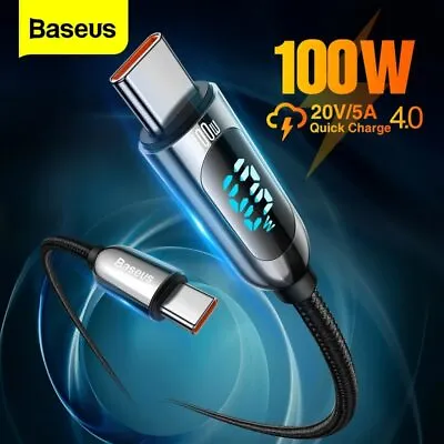 $19.99 • Buy Baseus PD 100W Type C To USB C Fast Charging  Cable 5A QC4.0 For Samsung MacBook
