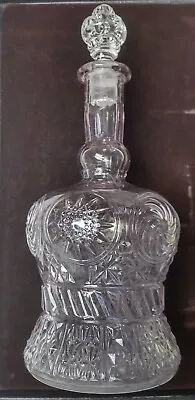 $200 • Buy Antique Three Mold Blown Pressed Glass Decanter Bottle Lavender Sun Purple