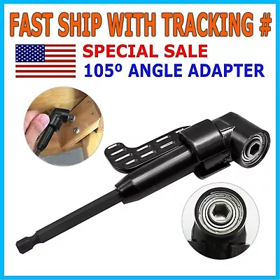 105Degree Right Angle Drill Adapter Flexible Shaft Extension Socket Set Hex 1/4  • $4.99