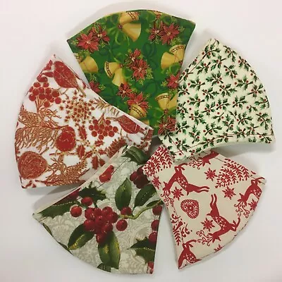 Christmas Fabric Face Mask Set Of 5 With Nose Wire Made In Australia • $40