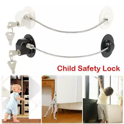 $13.61 • Buy Baby Cabinet Cupboard Fridge Safety Lock Drawer Proof Child Kid Window Door+Key•