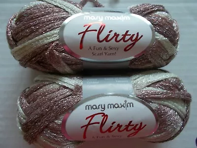 Mary Maxim Flirty Ruffle/fine Mesh Yarn Girlish Glam Lot Of 2 (44 Yds Each) • $18.99