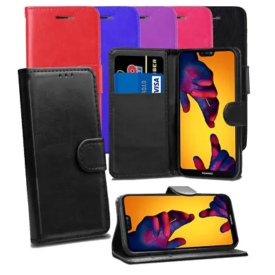 Leather Flip Case Cover For Huawei Mate 20 P8 Lite Y7 Y6 Honor 8A 9 P Smart 2019 • £4.46