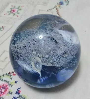 7cm Wide Caithness Sirocco Lunascape Paperweight Blue  • £18.99