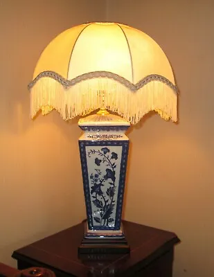 £80 • Buy Vintage Westlite Blue White Floral Willow Chinese Porcelain Table Lamp Base
