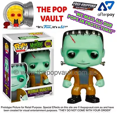 Funko Pop Vinyl The Munsters Tv Series 196 Herman Munster Bnib + Protector Rare • $64.21