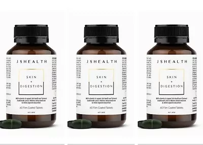 3X JS HEALTH Skin + Digestion 60caps RRP $135 • $79